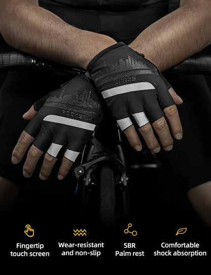 ROCKBROS gants de cyclisme demi-doigt antichoc résistant à l'usure respirant vtt route vélo gants hommes femmes sport vélo équipement