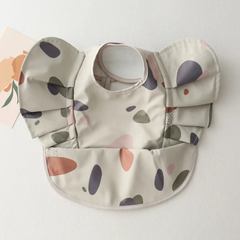Bavoirs en PU souple pour bébé, avec poche, bavoir de salle à manger, imperméable, facile à nettoyer, séchage rapide, Style INS, mode enfant en bas âge, Smock