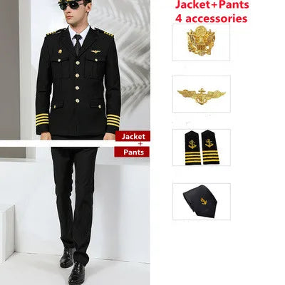 Uniforme professionnel services.com Seaman, garde de sécurité, vêtements d'affaires, costume de pilote imbibé de soleil, veste de performance de marin