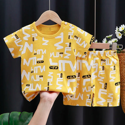 Ensemble de vêtements pour enfants bébé garçon/fille T-Shirt + short vêtements d'été coton dessin animé décontracté garçons survêtement enfants ensemble de vêtements pour bébé