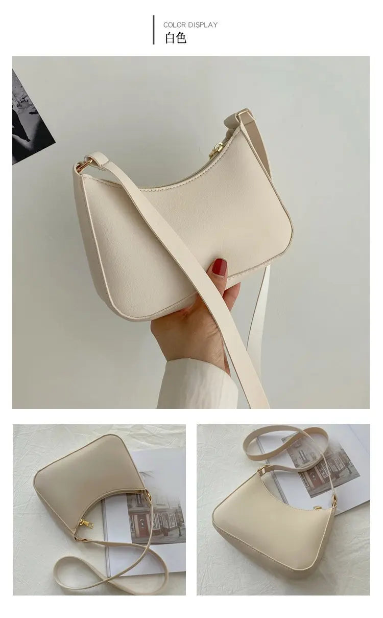 Nouveaux sacs à main de mode pour femmes rétro couleur unie en cuir PU épaule sous les bras sac décontracté femmes Hobos sacs à main sac à main femme