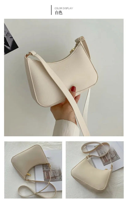 Nouveaux sacs à main de mode pour femmes rétro couleur unie en cuir PU épaule sous les bras sac décontracté femmes Hobos sacs à main sac à main femme