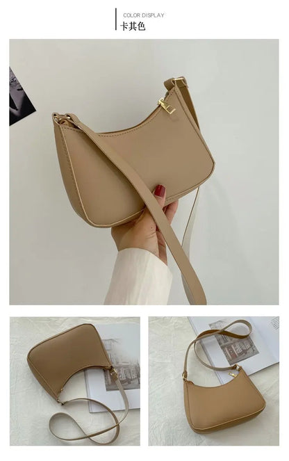 Nouveaux sacs à main de mode pour femmes rétro couleur unie en cuir PU épaule sous les bras sac décontracté femmes Hobos sacs à main sac à main femme