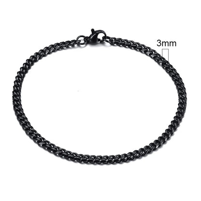Vnox 3-11mm gros Miami gourmette chaîne Bracelet pour hommes, acier inoxydable lien cubain chaîne Bracelet classique Punk lourd mâle bijoux