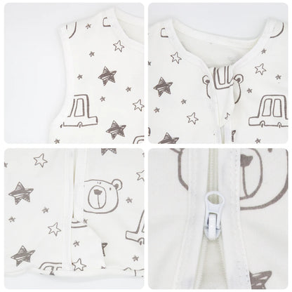 Sacs de couchage pour bébé de 3 à 18 mois, vêtements de nuit fins d'été une pièce imprimé ours mignon, sacs de nuit de dessin animé, couverture Anti-coup de pied
