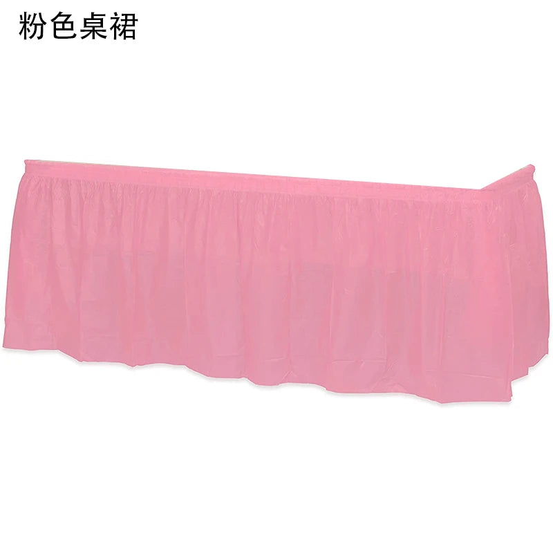 Holaroom jupe de Table jetable en plastique fête 6 couleurs 75x430 cm couverture de Table pour joyeux anniversaire fête mariage Festival décoration