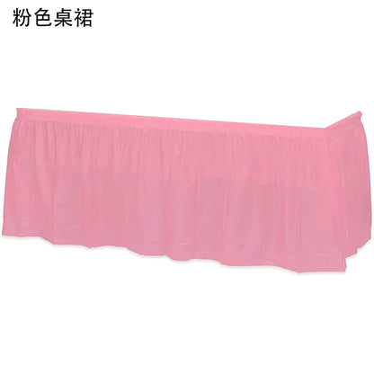 Holaroom jupe de Table jetable en plastique fête 6 couleurs 75x430 cm couverture de Table pour joyeux anniversaire fête mariage Festival décoration