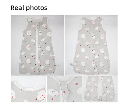 Sacs de couchage pour bébé de 3 à 18 mois, vêtements de nuit fins d'été une pièce imprimé ours mignon, sacs de nuit de dessin animé, couverture Anti-coup de pied
