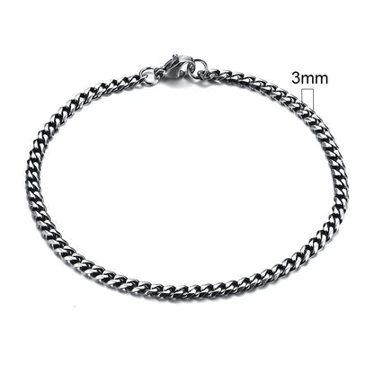 Vnox 3-11mm gros Miami gourmette chaîne Bracelet pour hommes, acier inoxydable lien cubain chaîne Bracelet classique Punk lourd mâle bijoux
