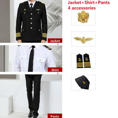 Uniforme professionnel services.com Seaman, garde de sécurité, vêtements d'affaires, costume de pilote imbibé de soleil, veste de performance de marin
