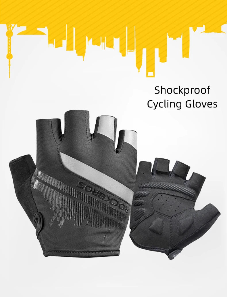 ROCKBROS gants de cyclisme demi-doigt antichoc résistant à l'usure respirant vtt route vélo gants hommes femmes sport vélo équipement
