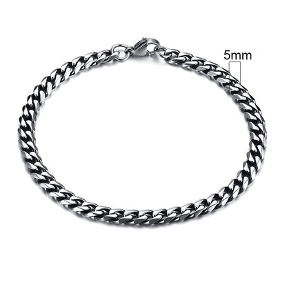Vnox 3-11mm gros Miami gourmette chaîne Bracelet pour hommes, acier inoxydable lien cubain chaîne Bracelet classique Punk lourd mâle bijoux