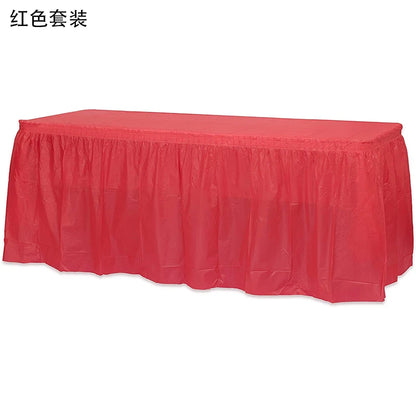 Holaroom jupe de Table jetable en plastique fête 6 couleurs 75x430 cm couverture de Table pour joyeux anniversaire fête mariage Festival décoration