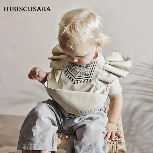 Bavoirs en PU souple pour bébé, avec poche, bavoir de salle à manger, imperméable, facile à nettoyer, séchage rapide, Style INS, mode enfant en bas âge, Smock