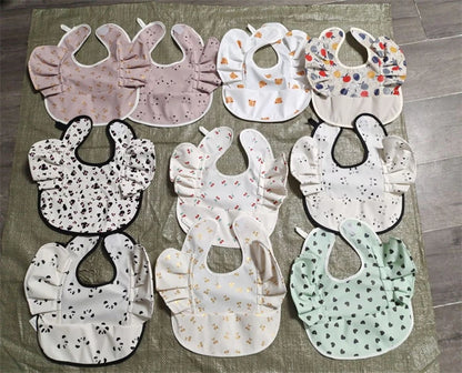 Bavoirs en PU souple pour bébé, avec poche, bavoir de salle à manger, imperméable, facile à nettoyer, séchage rapide, Style INS, mode enfant en bas âge, Smock