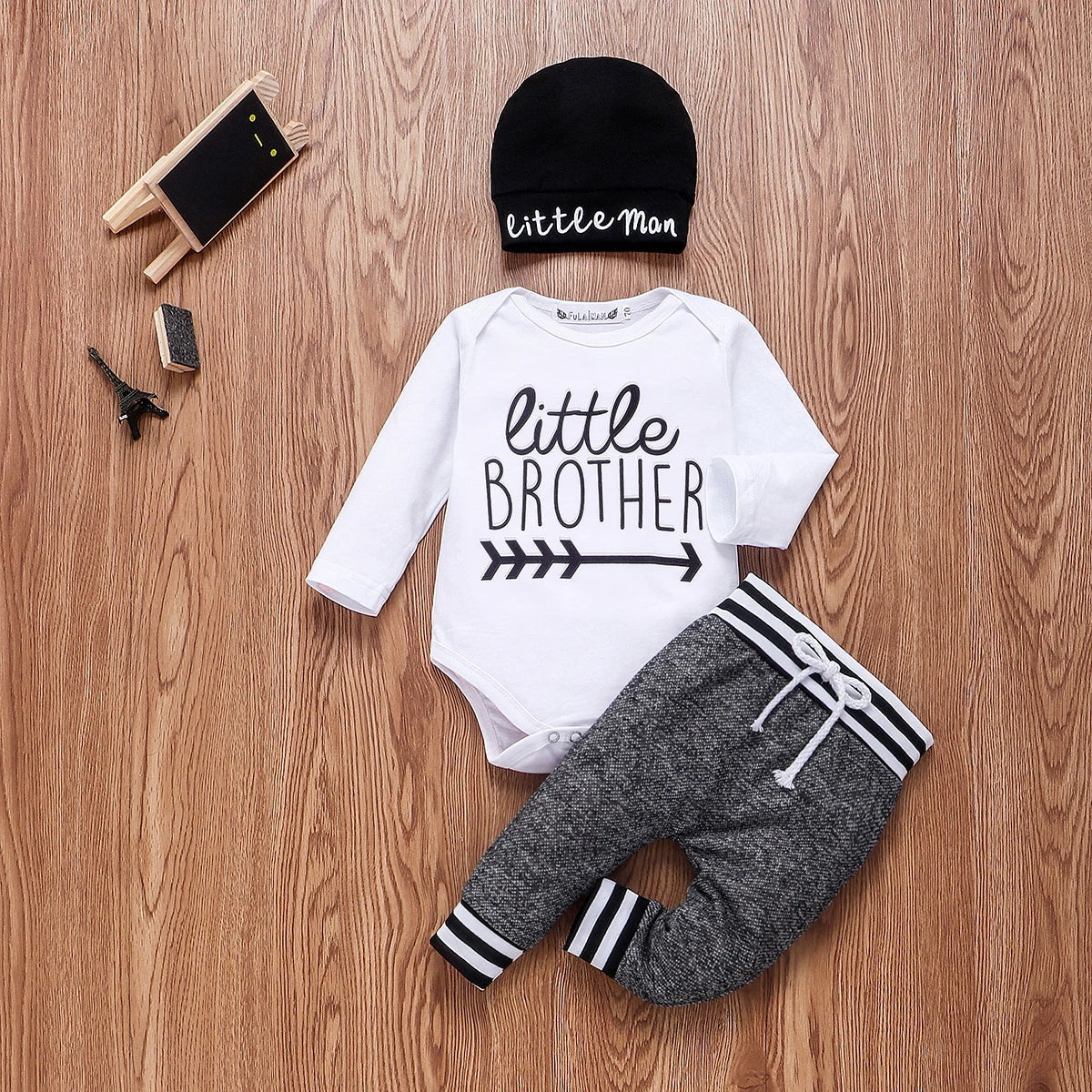 Barboteuse à manches longues en coton pour nouveau-né garçon, ensemble de vêtements chauds pour bébé, pantalon et chapeau, tenue 3 pièces, 0-18 mois