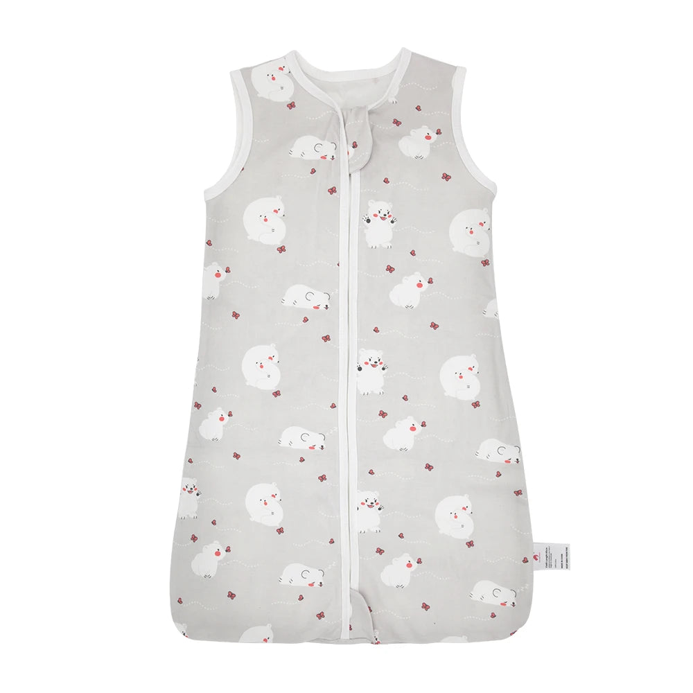 Sacs de couchage pour bébé de 3 à 18 mois, vêtements de nuit fins d'été une pièce imprimé ours mignon, sacs de nuit de dessin animé, couverture Anti-coup de pied