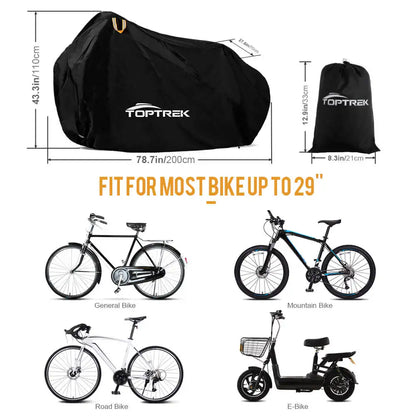 Toptrek housse de vélo protecteur de vélo polyvalent pluie neige poussière tous temps housses de protection étanche 210T de haute qualité