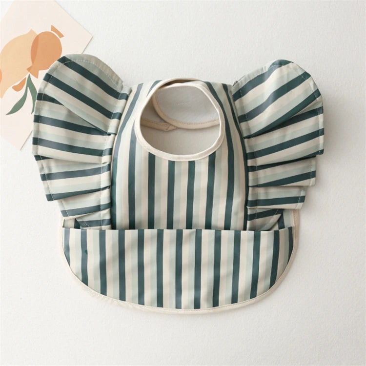 Bavoirs en PU souple pour bébé, avec poche, bavoir de salle à manger, imperméable, facile à nettoyer, séchage rapide, Style INS, mode enfant en bas âge, Smock
