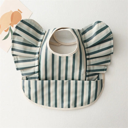 Bavoirs en PU souple pour bébé, avec poche, bavoir de salle à manger, imperméable, facile à nettoyer, séchage rapide, Style INS, mode enfant en bas âge, Smock