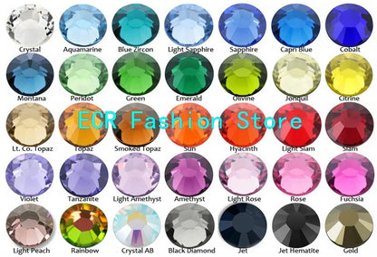 Cristal à paillettes AB/Base dorée transparente, Strass Non correcteurs à chaud SS3-SS40, Strass à dos plat et tissu pour vêtements, décorations pour Nail Art