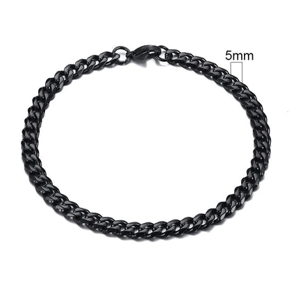 Vnox 3-11mm gros Miami gourmette chaîne Bracelet pour hommes, acier inoxydable lien cubain chaîne Bracelet classique Punk lourd mâle bijoux