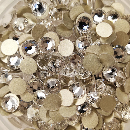 Cristal à paillettes AB/Base dorée transparente, Strass Non correcteurs à chaud SS3-SS40, Strass à dos plat et tissu pour vêtements, décorations pour Nail Art