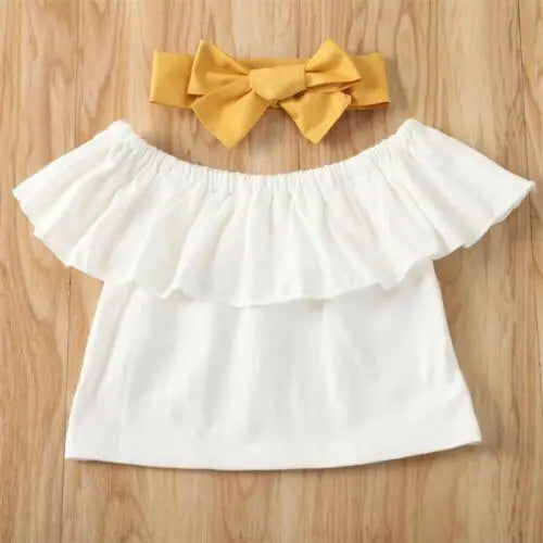 Ensemble de Vêtements d'Été pour Bébé Fille, Jupe Tutu A-ligne, Bandeau de Sauna, à la Mode, Mignon, à Volants en Y, 3 Pièces