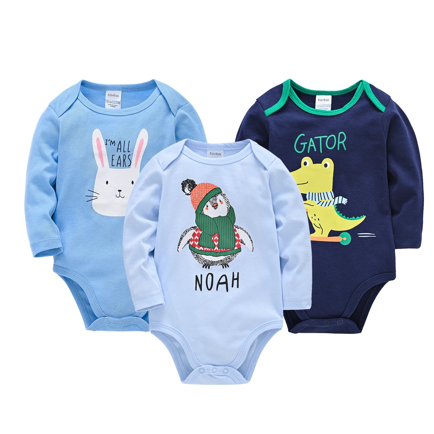 Kavkas – body pour bébés garçons et filles, 6 pièces, manches longues, 100% coton, vêtements pour bébés de 0 à 12 mois, combinaison pour nouveau-né