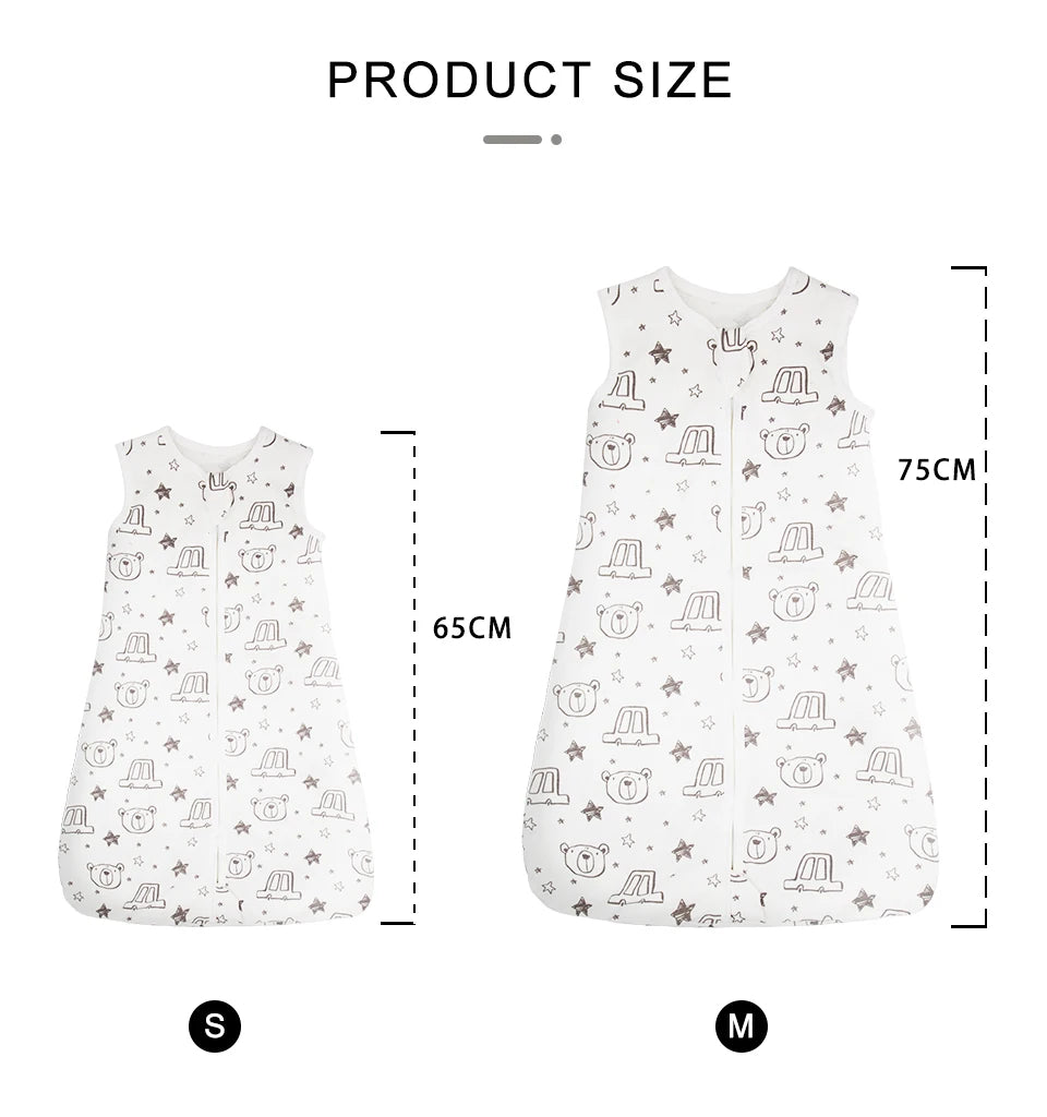 Sacs de couchage pour bébé de 3 à 18 mois, vêtements de nuit fins d'été une pièce imprimé ours mignon, sacs de nuit de dessin animé, couverture Anti-coup de pied