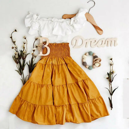 Ensemble de Vêtements d'Été pour Bébé Fille, Jupe Tutu A-ligne, Bandeau de Sauna, à la Mode, Mignon, à Volants en Y, 3 Pièces