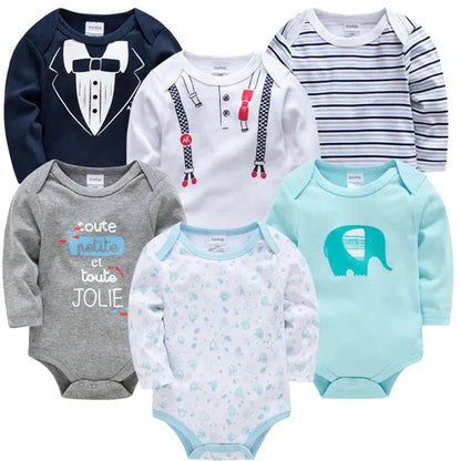 Kavkas – body pour bébés garçons et filles, 6 pièces, manches longues, 100% coton, vêtements pour bébés de 0 à 12 mois, combinaison pour nouveau-né