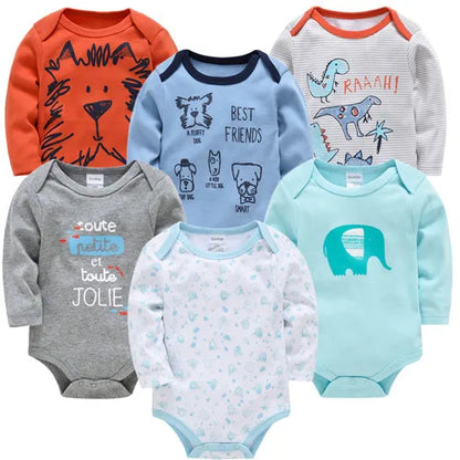 Kavkas – body pour bébés garçons et filles, 6 pièces, manches longues, 100% coton, vêtements pour bébés de 0 à 12 mois, combinaison pour nouveau-né