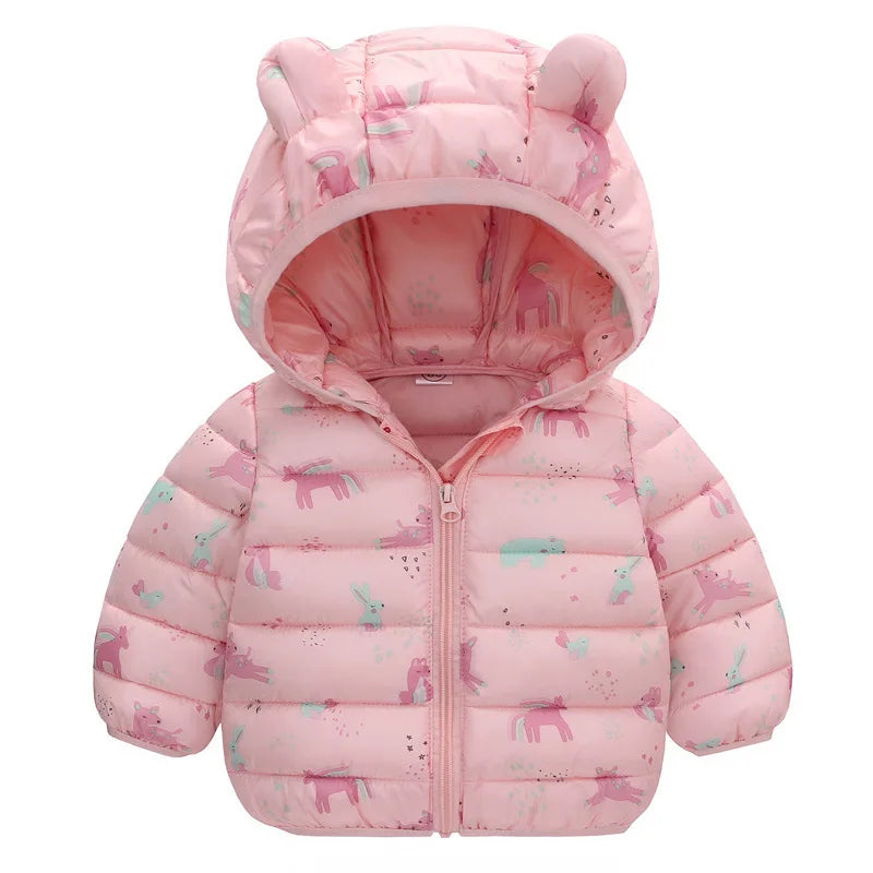 Nouveaux enfants doudoune automne hiver mode garçons filles mince manteaux chauds bébé léger vers le bas coton manteaux enfants vêtements