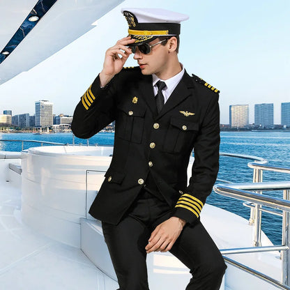 Uniforme professionnel services.com Seaman, garde de sécurité, vêtements d'affaires, costume de pilote imbibé de soleil, veste de performance de marin