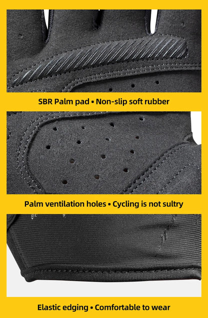 ROCKBROS gants de cyclisme demi-doigt antichoc résistant à l'usure respirant vtt route vélo gants hommes femmes sport vélo équipement