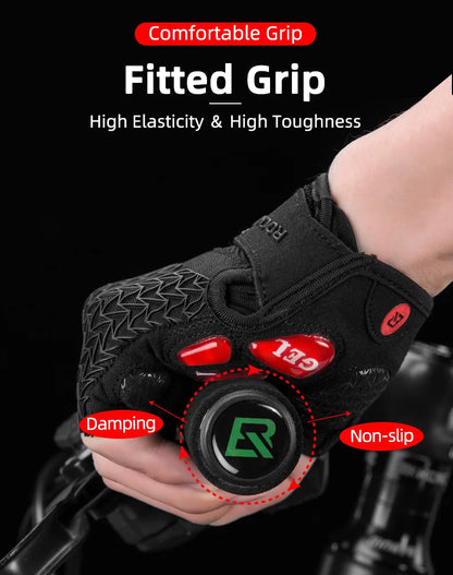 ROCKBROS gants de cyclisme demi-doigt antichoc résistant à l'usure respirant vtt route vélo gants hommes femmes sport vélo équipement