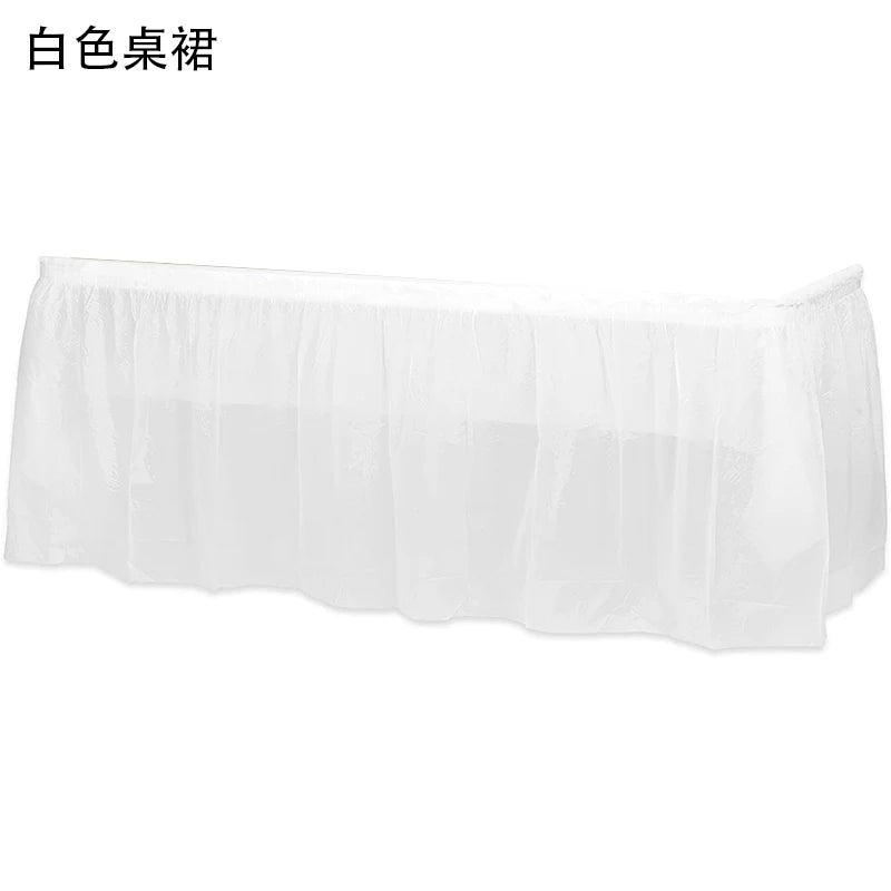 Holaroom jupe de Table jetable en plastique fête 6 couleurs 75x430 cm couverture de Table pour joyeux anniversaire fête mariage Festival décoration
