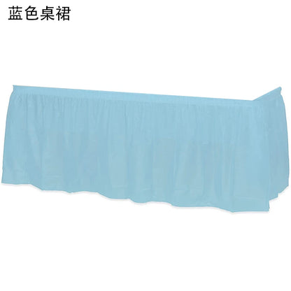 Holaroom jupe de Table jetable en plastique fête 6 couleurs 75x430 cm couverture de Table pour joyeux anniversaire fête mariage Festival décoration