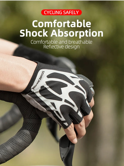 ROCKBROS gants de cyclisme demi-doigt antichoc résistant à l'usure respirant vtt route vélo gants hommes femmes sport vélo équipement