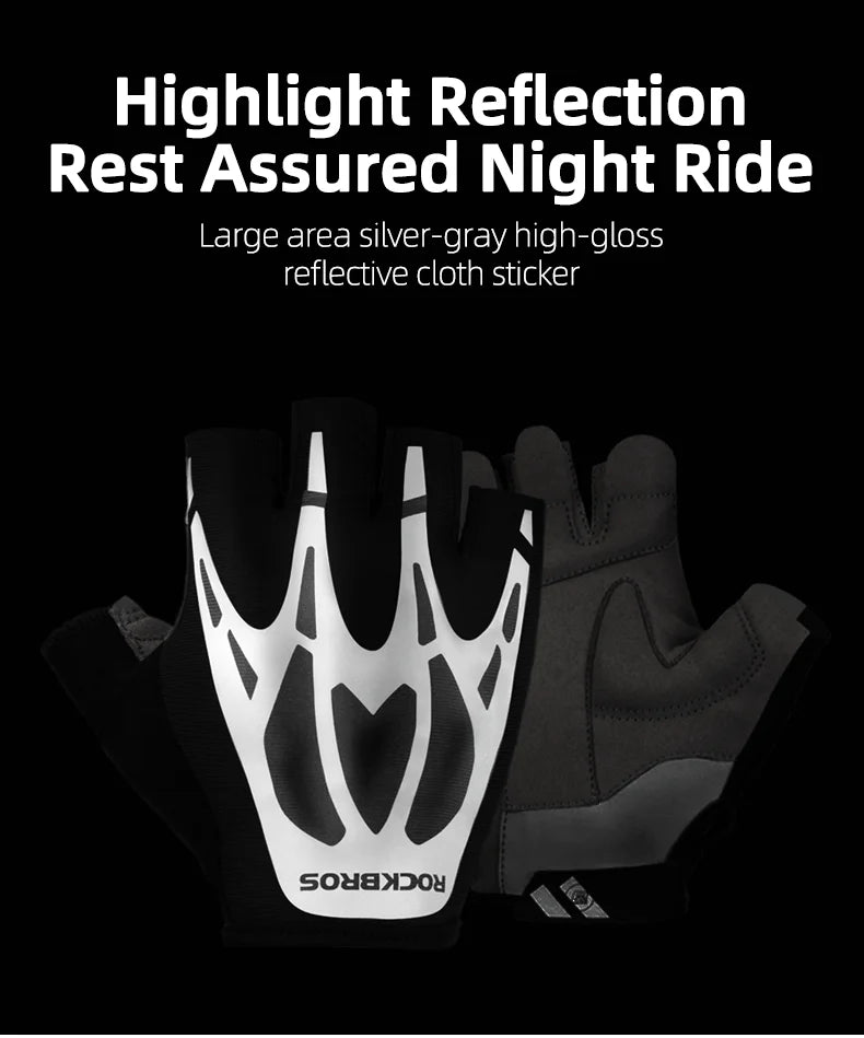 ROCKBROS gants de cyclisme demi-doigt antichoc résistant à l'usure respirant vtt route vélo gants hommes femmes sport vélo équipement