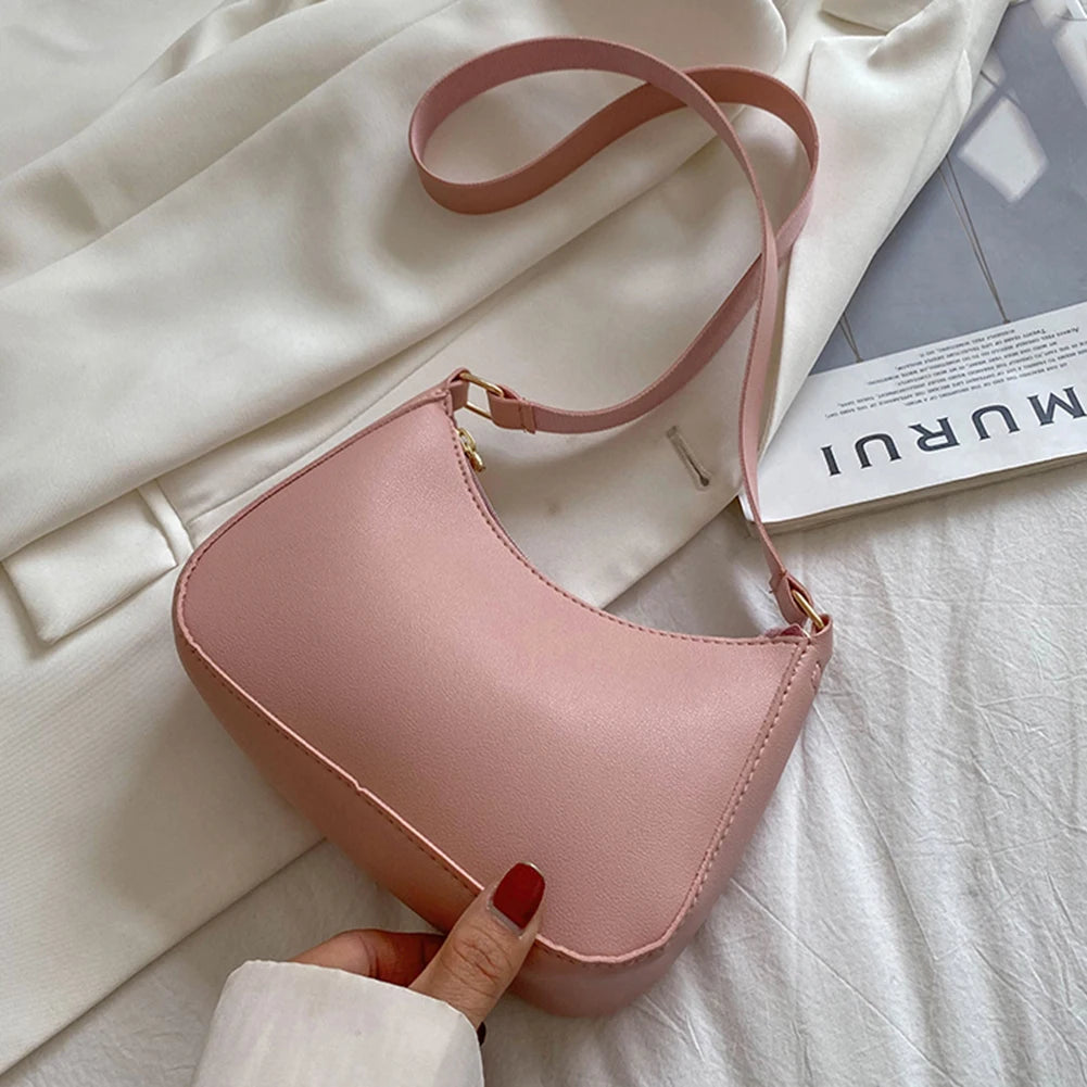 Nouveaux sacs à main de mode pour femmes rétro couleur unie en cuir PU épaule sous les bras sac décontracté femmes Hobos sacs à main sac à main femme