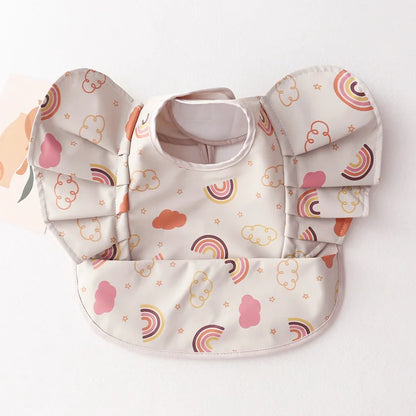 Bavoirs en PU souple pour bébé, avec poche, bavoir de salle à manger, imperméable, facile à nettoyer, séchage rapide, Style INS, mode enfant en bas âge, Smock