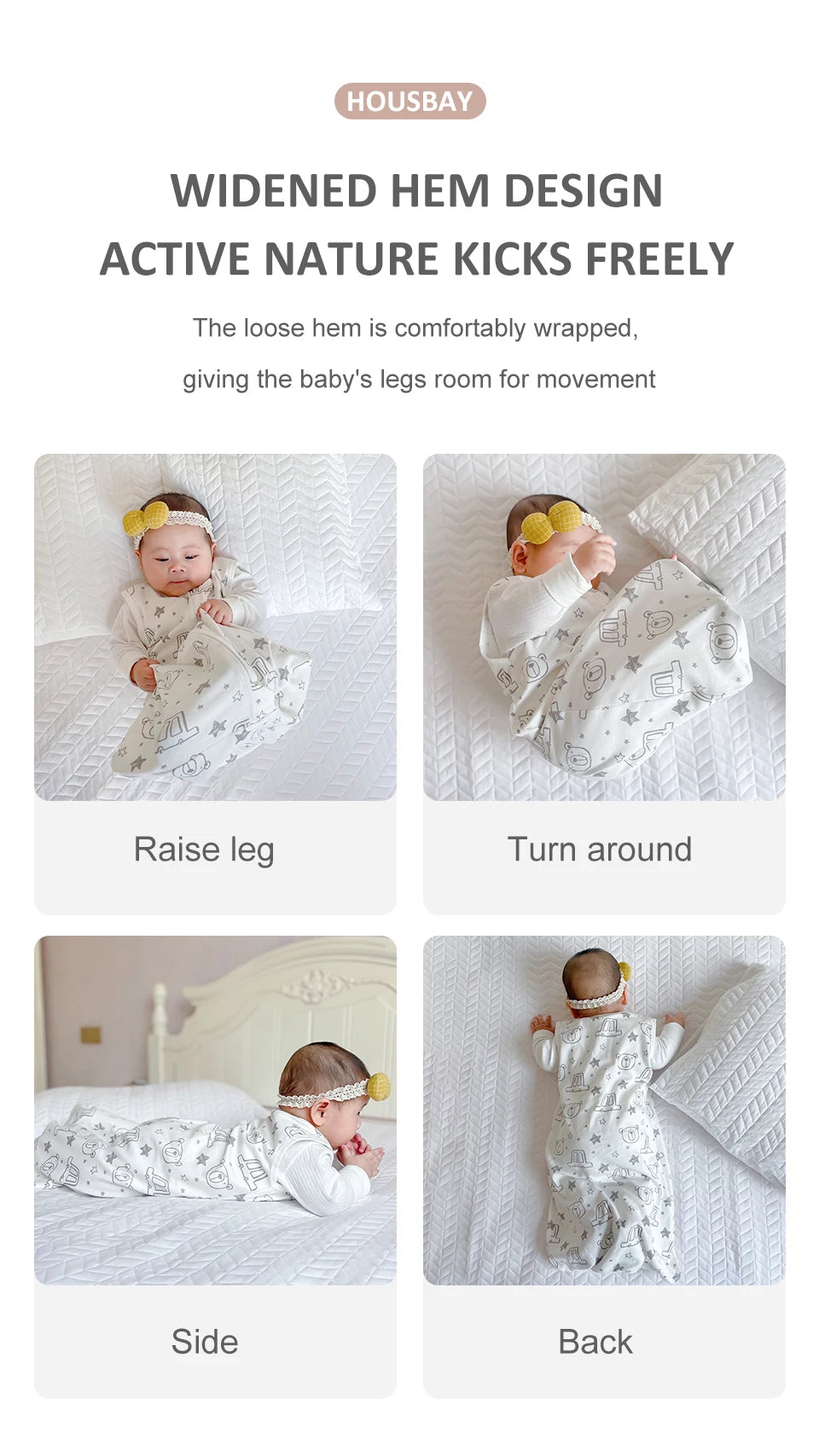 Sacs de couchage pour bébé de 3 à 18 mois, vêtements de nuit fins d'été une pièce imprimé ours mignon, sacs de nuit de dessin animé, couverture Anti-coup de pied