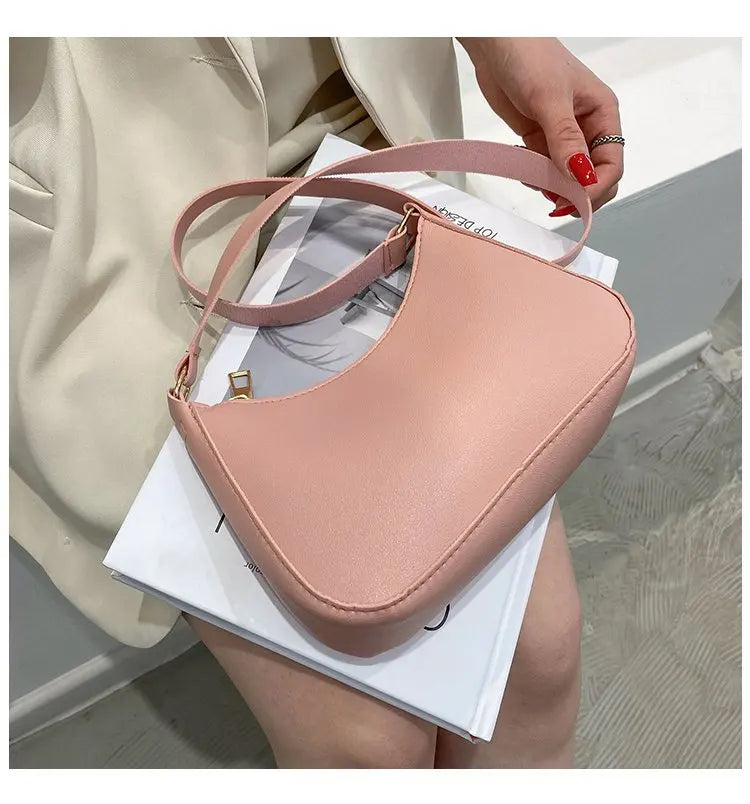 Nouveaux sacs à main de mode pour femmes rétro couleur unie en cuir PU épaule sous les bras sac décontracté femmes Hobos sacs à main sac à main femme