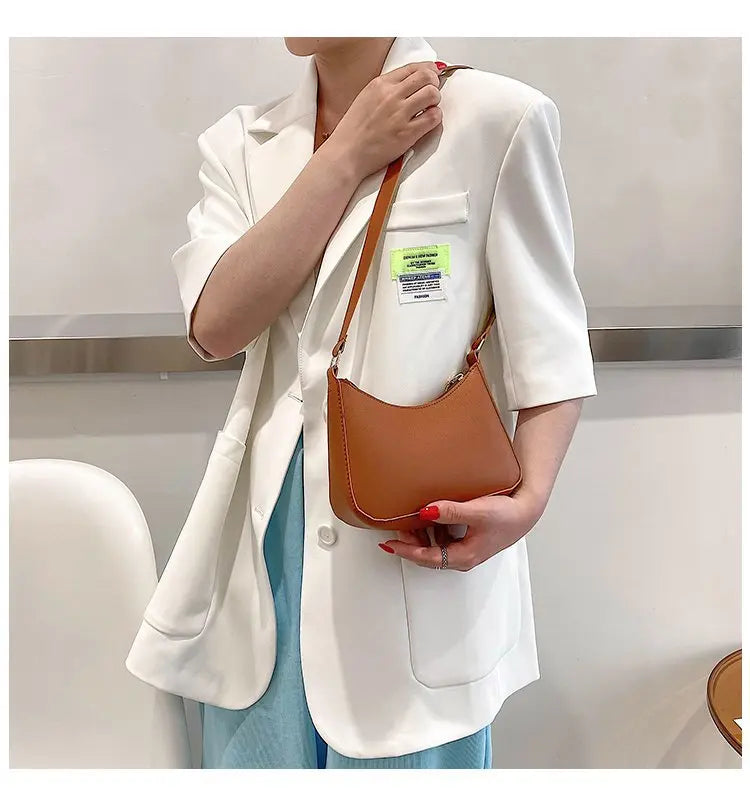 Nouveaux sacs à main de mode pour femmes rétro couleur unie en cuir PU épaule sous les bras sac décontracté femmes Hobos sacs à main sac à main femme