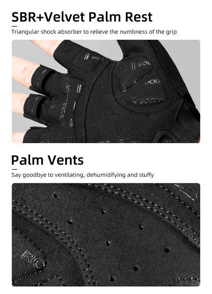 ROCKBROS gants de cyclisme demi-doigt antichoc résistant à l'usure respirant vtt route vélo gants hommes femmes sport vélo équipement