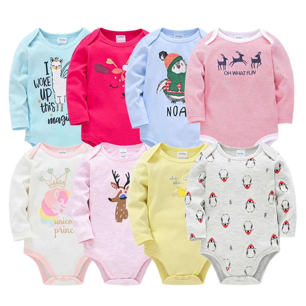 Kavkas – body pour bébés garçons et filles, 6 pièces, manches longues, 100% coton, vêtements pour bébés de 0 à 12 mois, combinaison pour nouveau-né