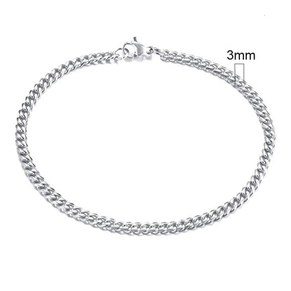 Vnox 3-11mm gros Miami gourmette chaîne Bracelet pour hommes, acier inoxydable lien cubain chaîne Bracelet classique Punk lourd mâle bijoux