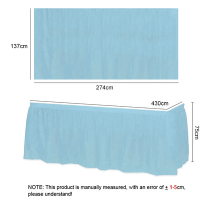 Holaroom jupe de Table jetable en plastique fête 6 couleurs 75x430 cm couverture de Table pour joyeux anniversaire fête mariage Festival décoration
